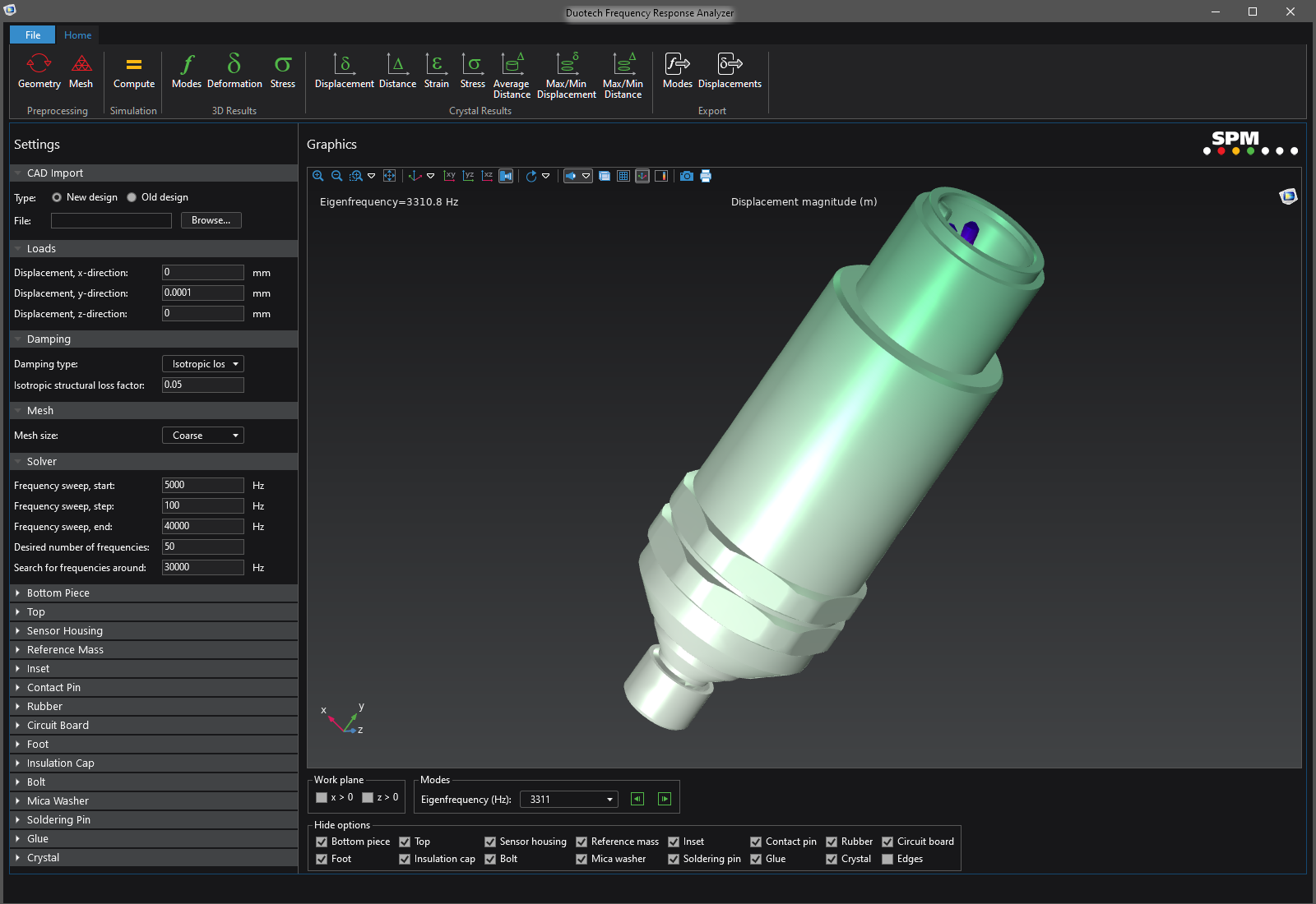 Simulation app developed for SPM Instrument