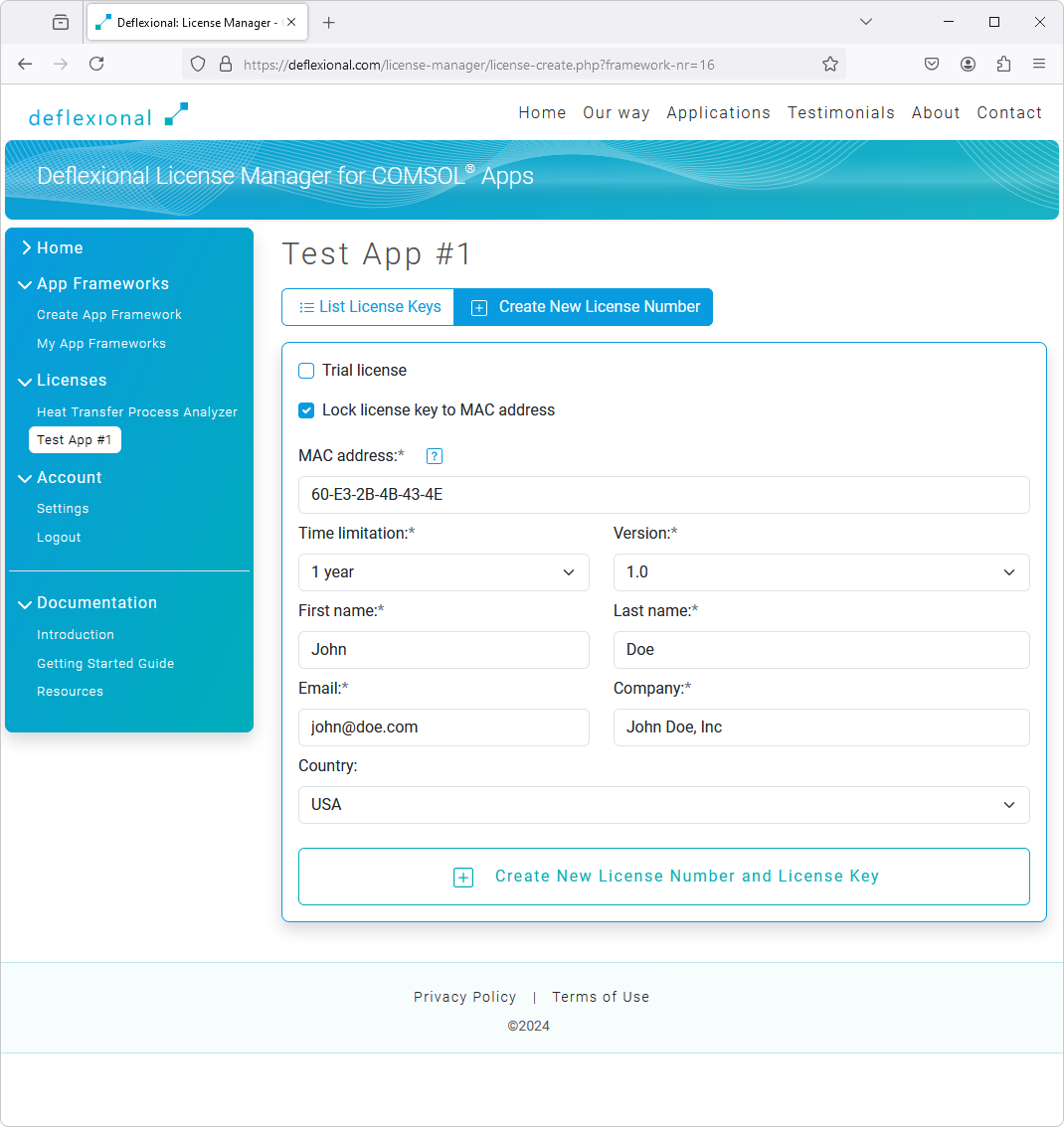 Create License Keys